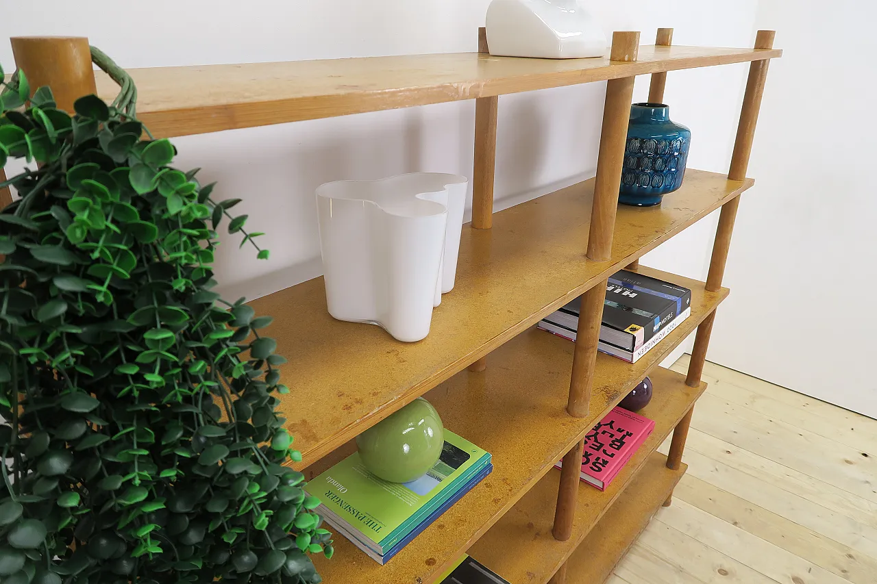 Freestanding bookshelf in oak with five long shelves, 1960s 5