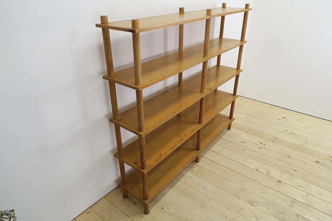 Freestanding bookshelf in oak with five long shelves, 1960s 8