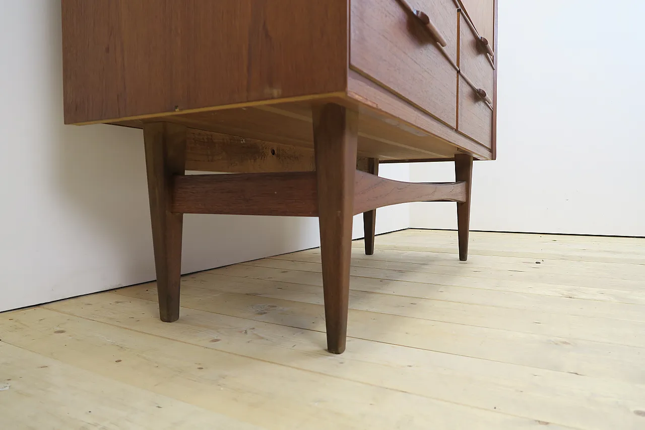 Tall Danish teak sideboard with shelves and drawers, 1960s 8