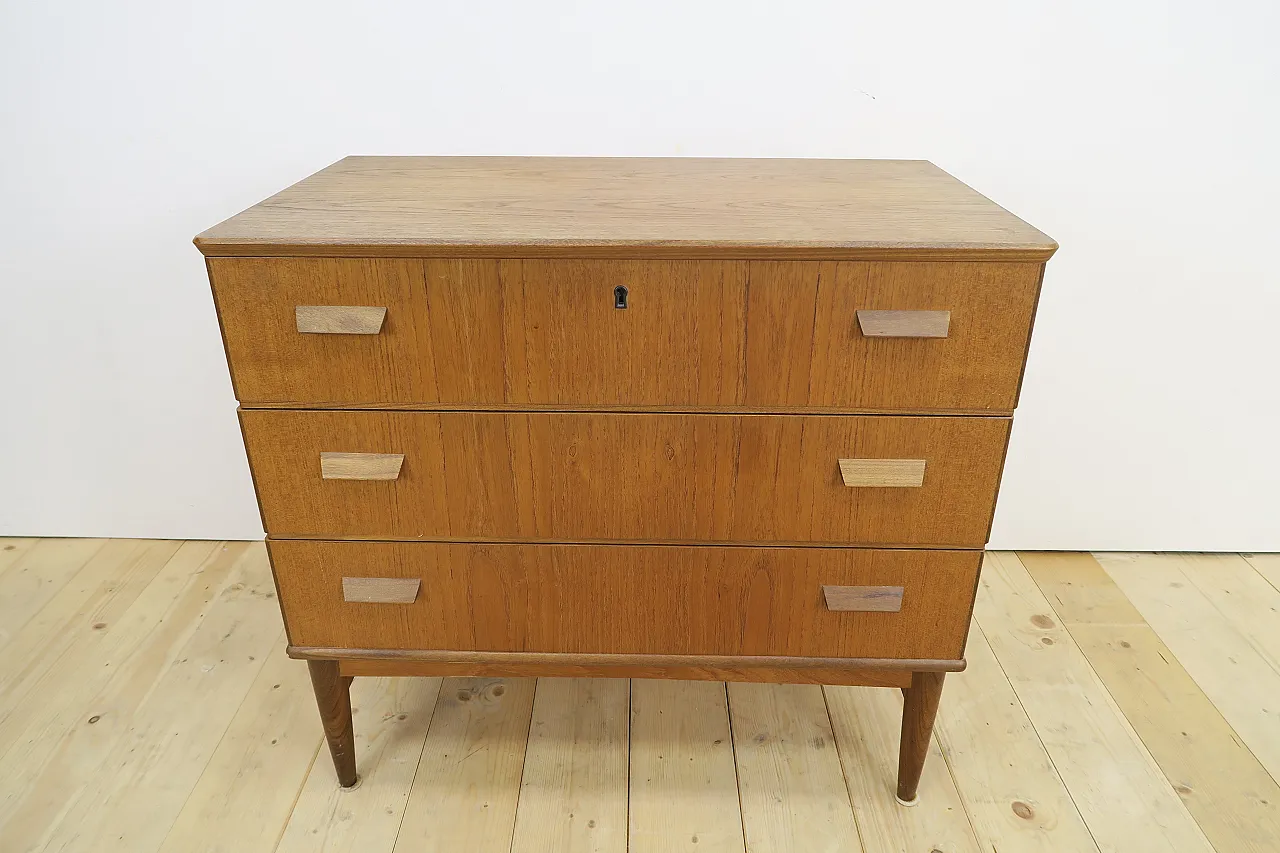 Danish teak three-drawer chest of drawers, 1960s 2