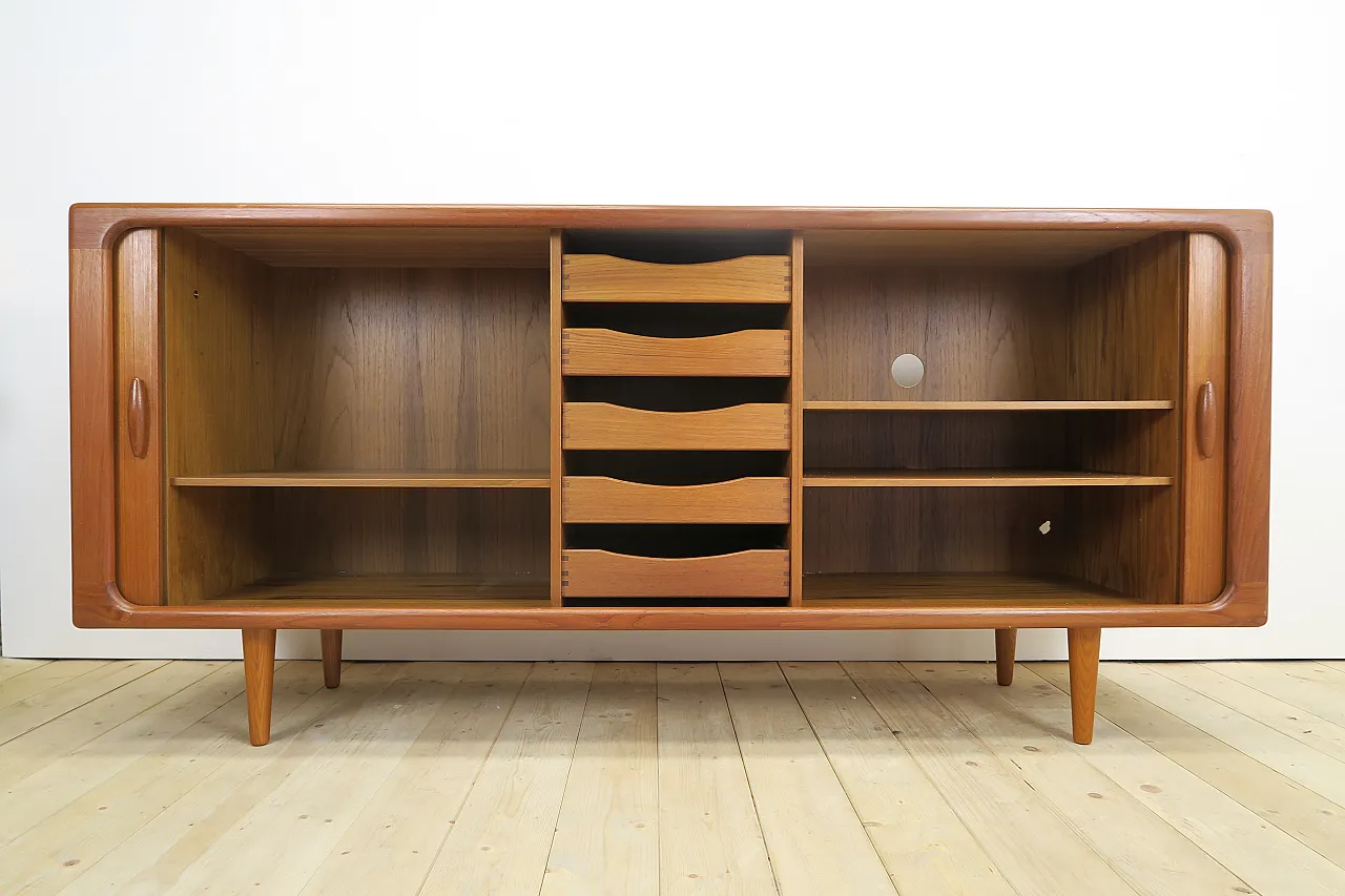 Dyrlund teak sideboard with large shelves and drawers, 1960s 2