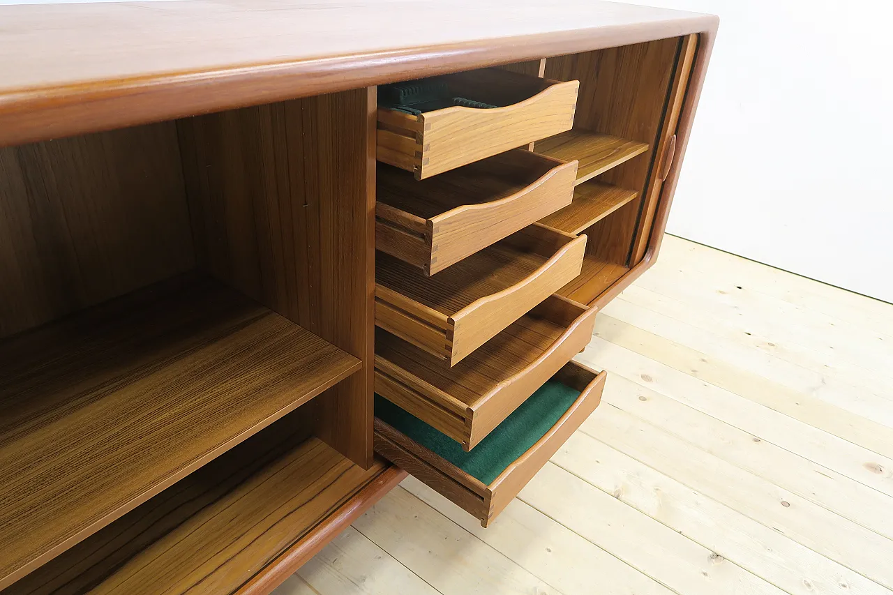 Dyrlund teak sideboard with large shelves and drawers, 1960s 3