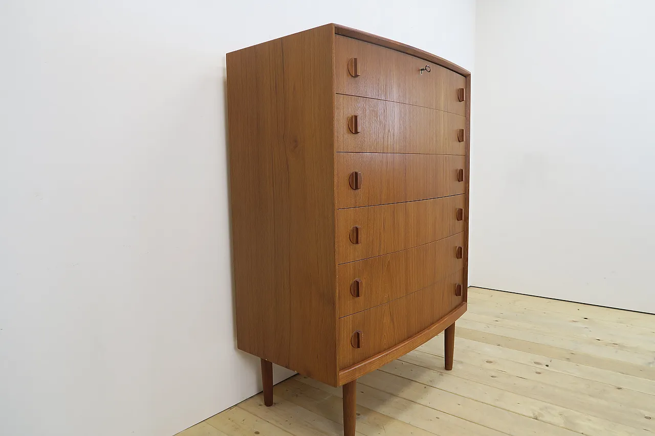 Teak chest of drawers by Henning Kjærnulf with six drawers, 1960s 4