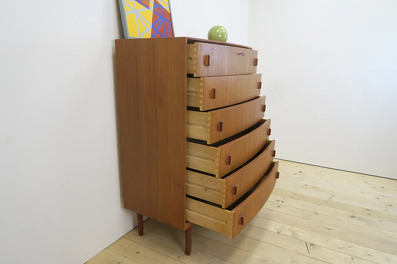 Teak chest of drawers by Henning Kjærnulf with six drawers, 1960s 10