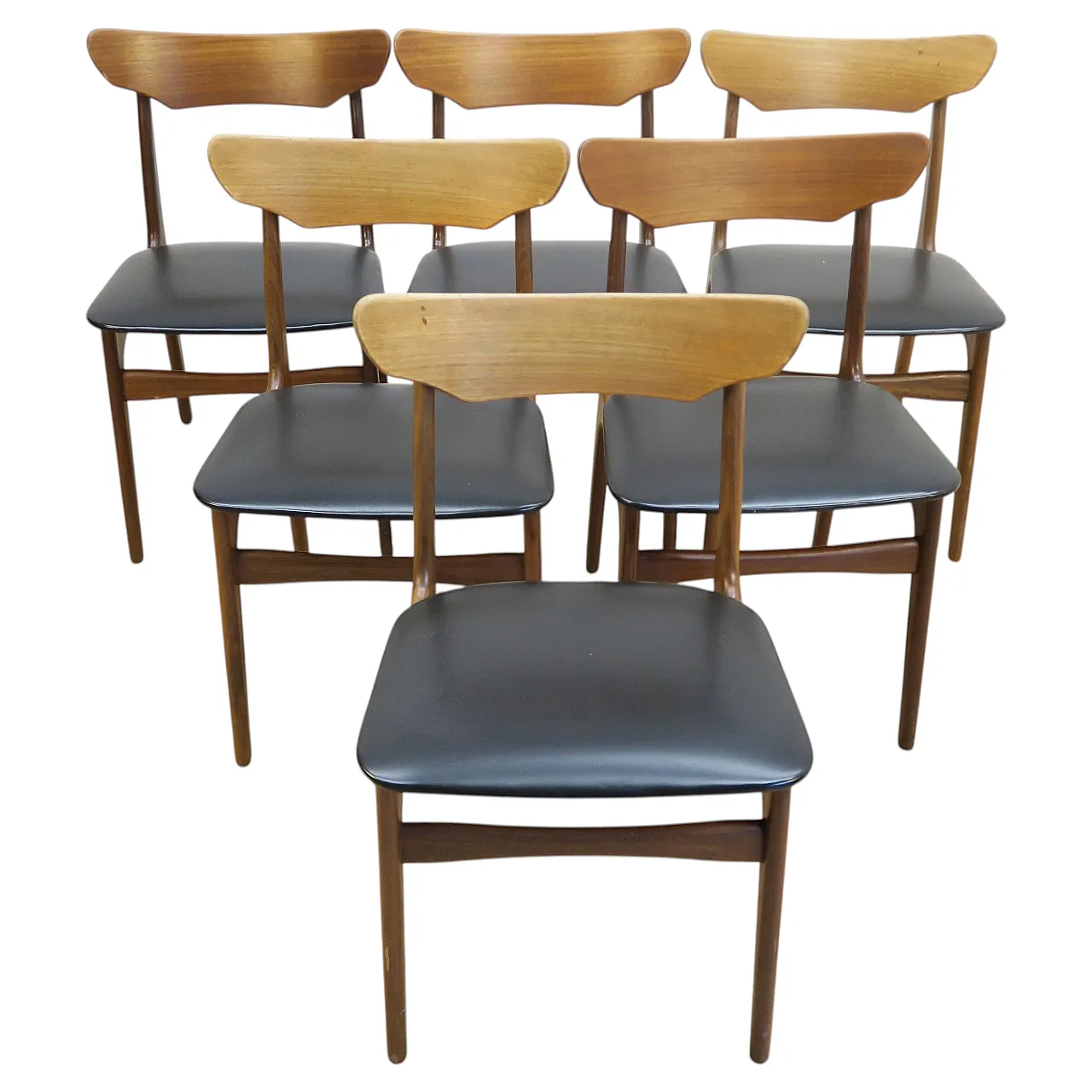 6 Teak chairs by Schiønning & Elgaard for Randers, 1960s 1