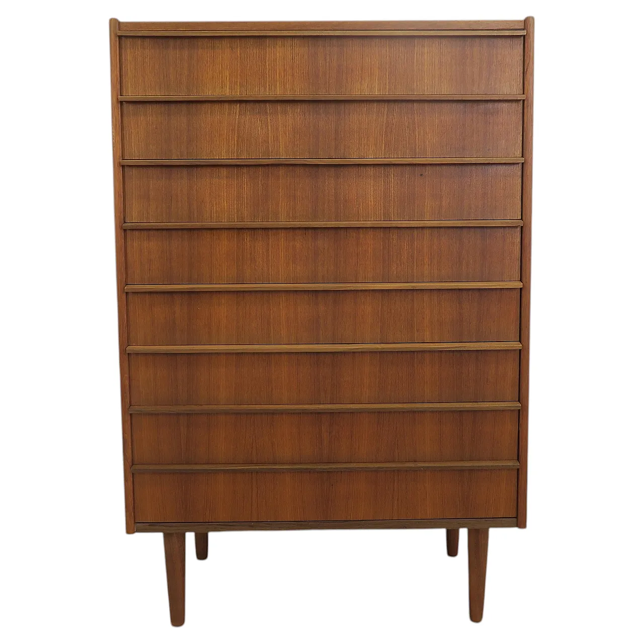 Danish teak chest of drawers with eight large drawers, 1960s 1