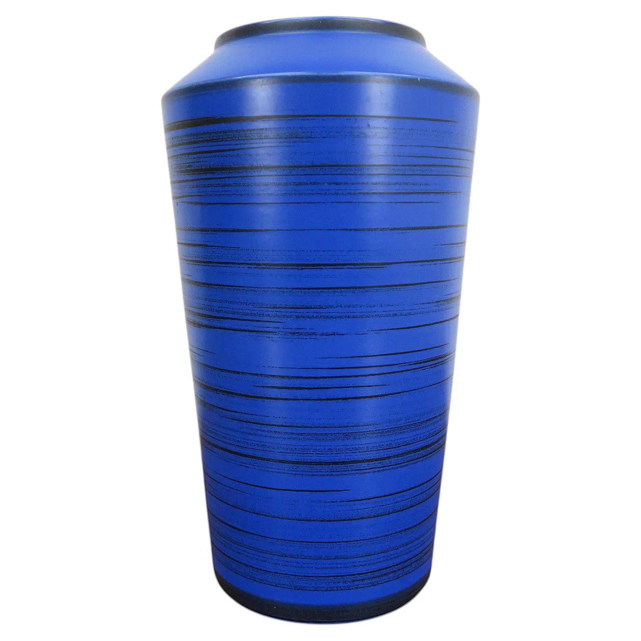 Mid-century blue and black ceramic vase, Denmark, 1960s 1