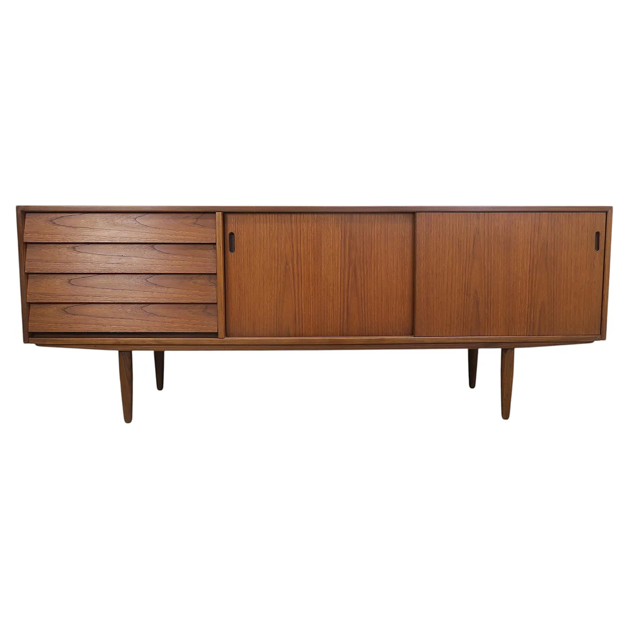 Danish teak sideboard with drawers and sliding doors, 1960s 1