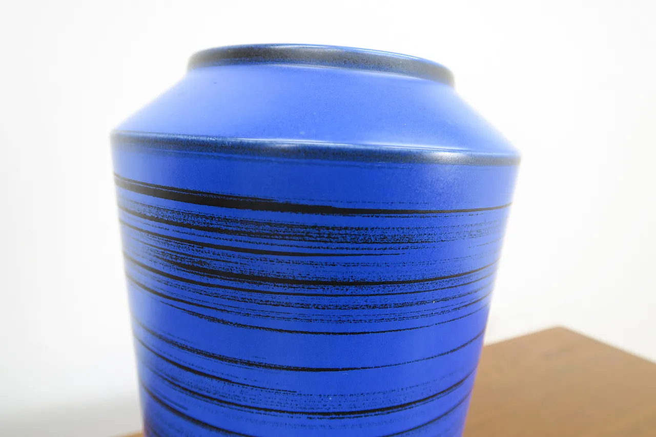 Mid-century blue and black ceramic vase, Denmark, 1960s 3