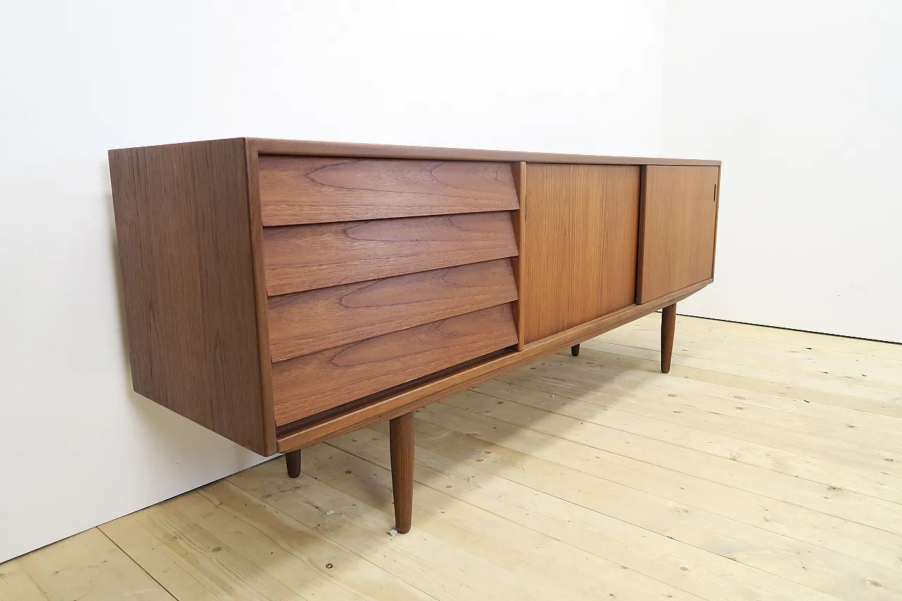 Danish teak sideboard with drawers and sliding doors, 1960s 3