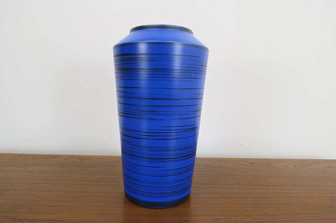 Mid-century blue and black ceramic vase, Denmark, 1960s 4