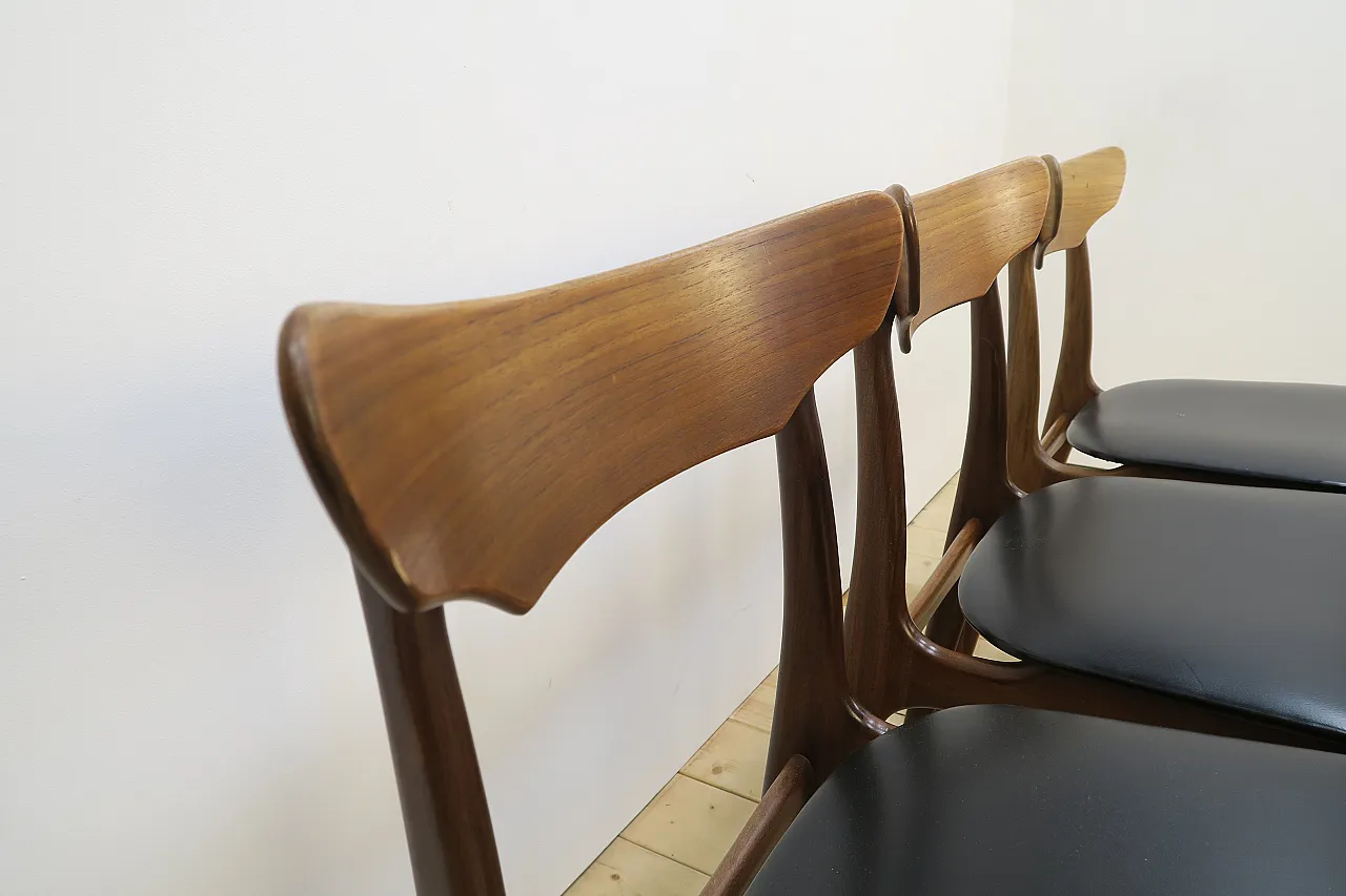 6 Teak chairs by Schiønning & Elgaard for Randers, 1960s 5