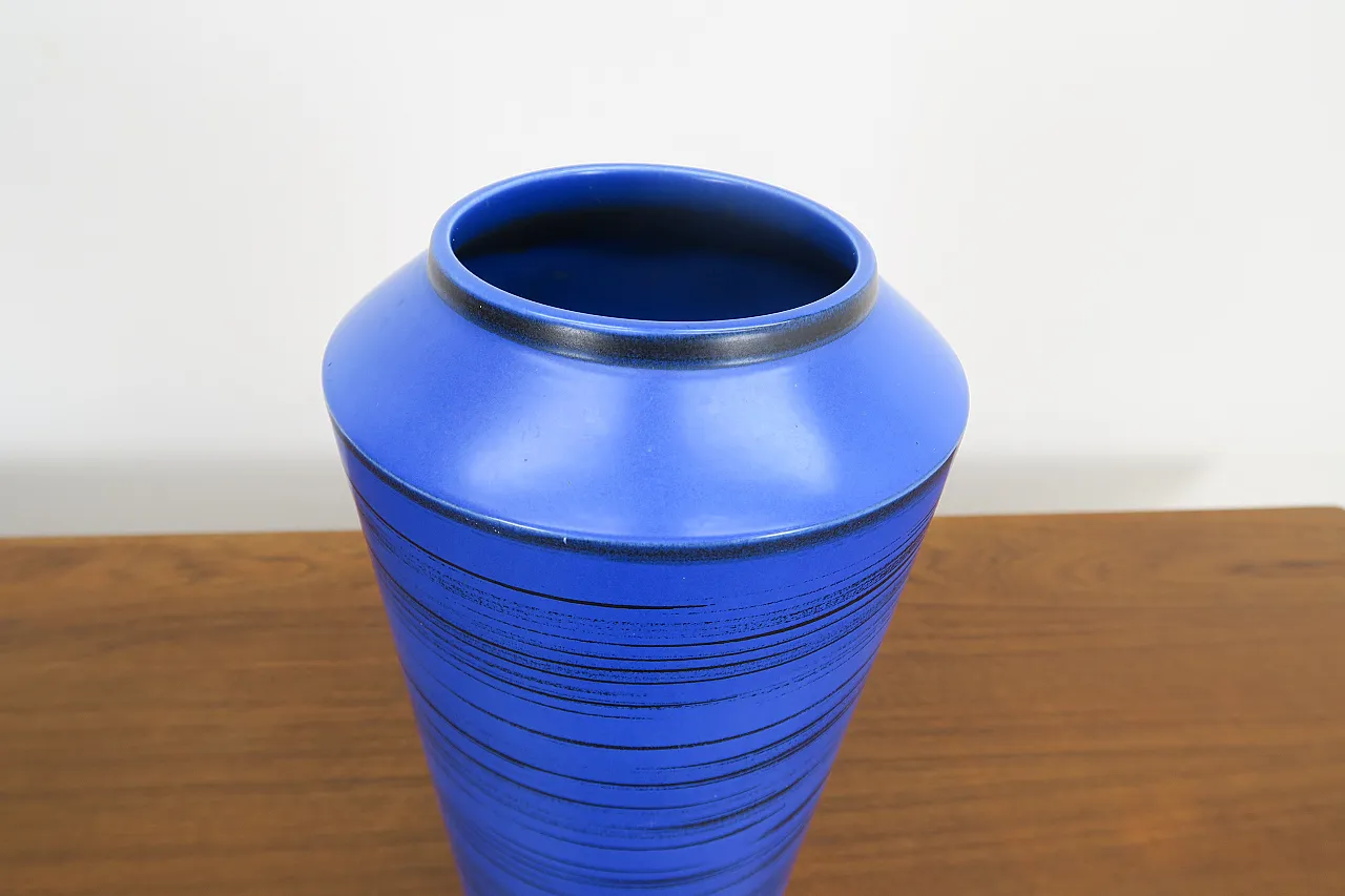 Mid-century blue and black ceramic vase, Denmark, 1960s 6