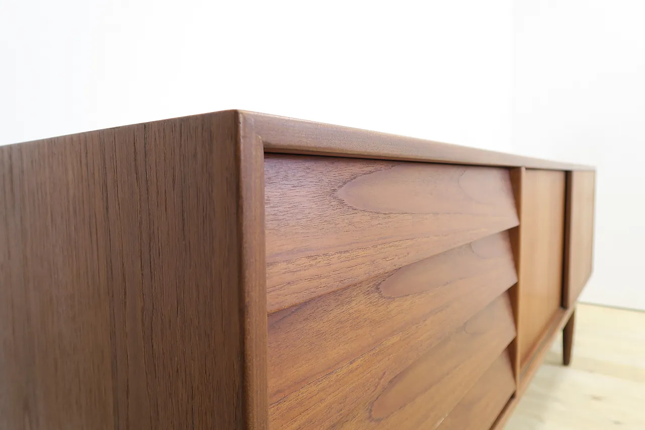 Danish teak sideboard with drawers and sliding doors, 1960s 12