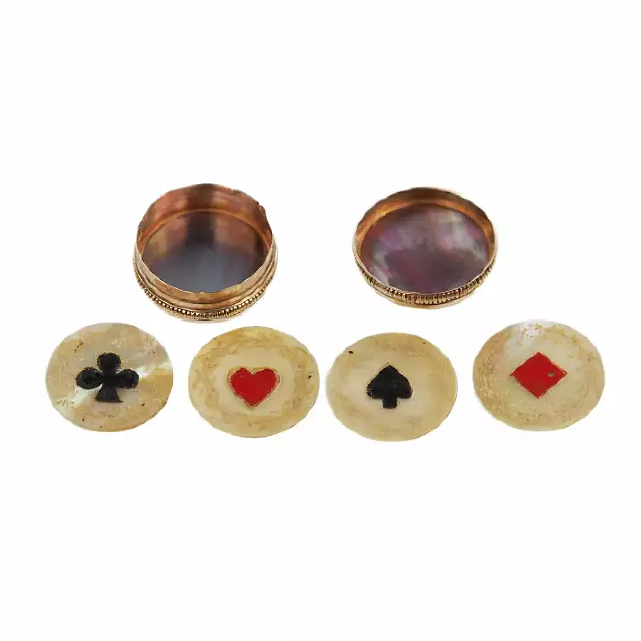 Scatola d'oro per chip da gioco, metà '800 3