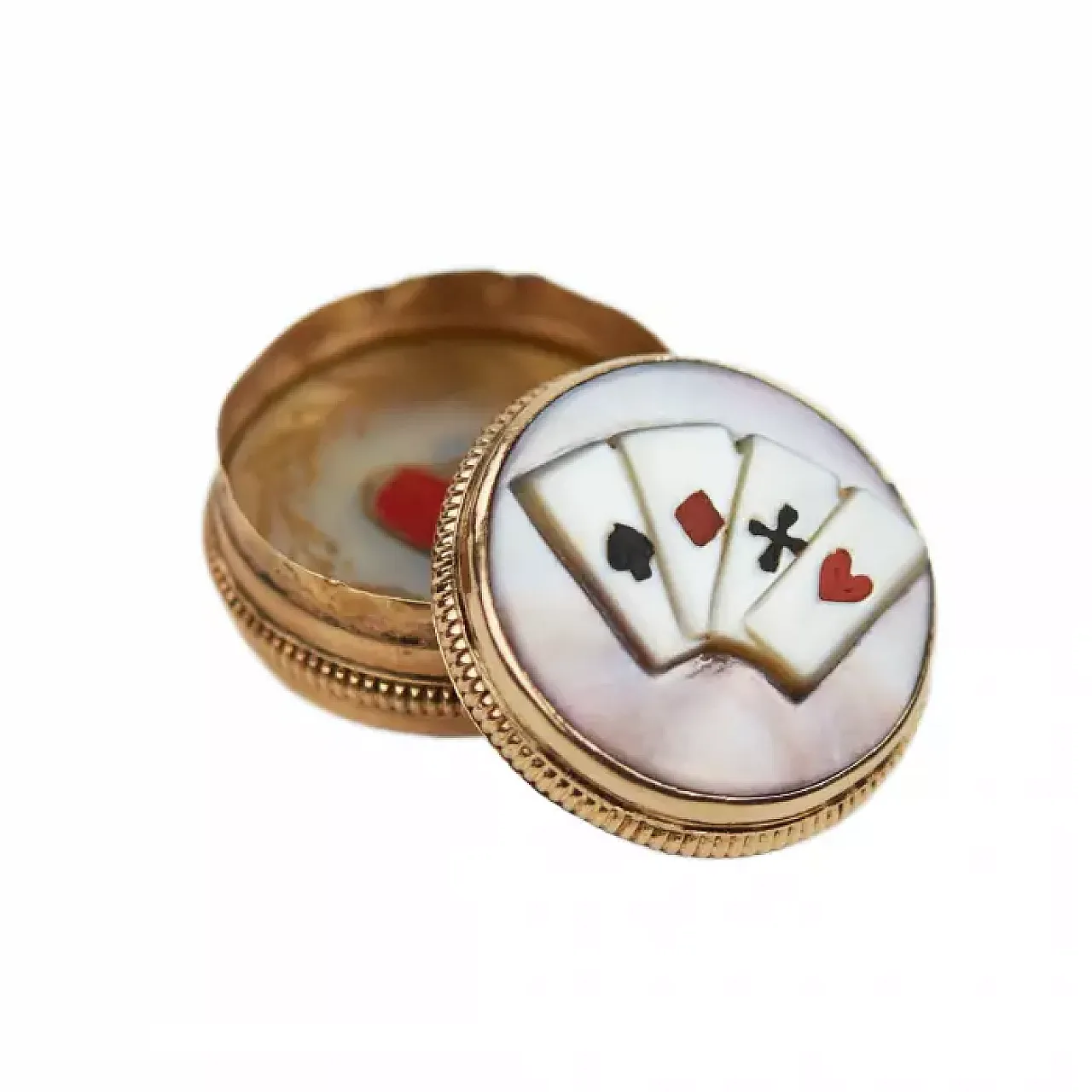 Scatola d'oro per chip da gioco, metà '800 5