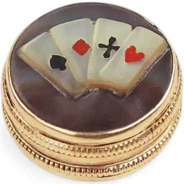 Scatola d'oro per chip da gioco, metà '800