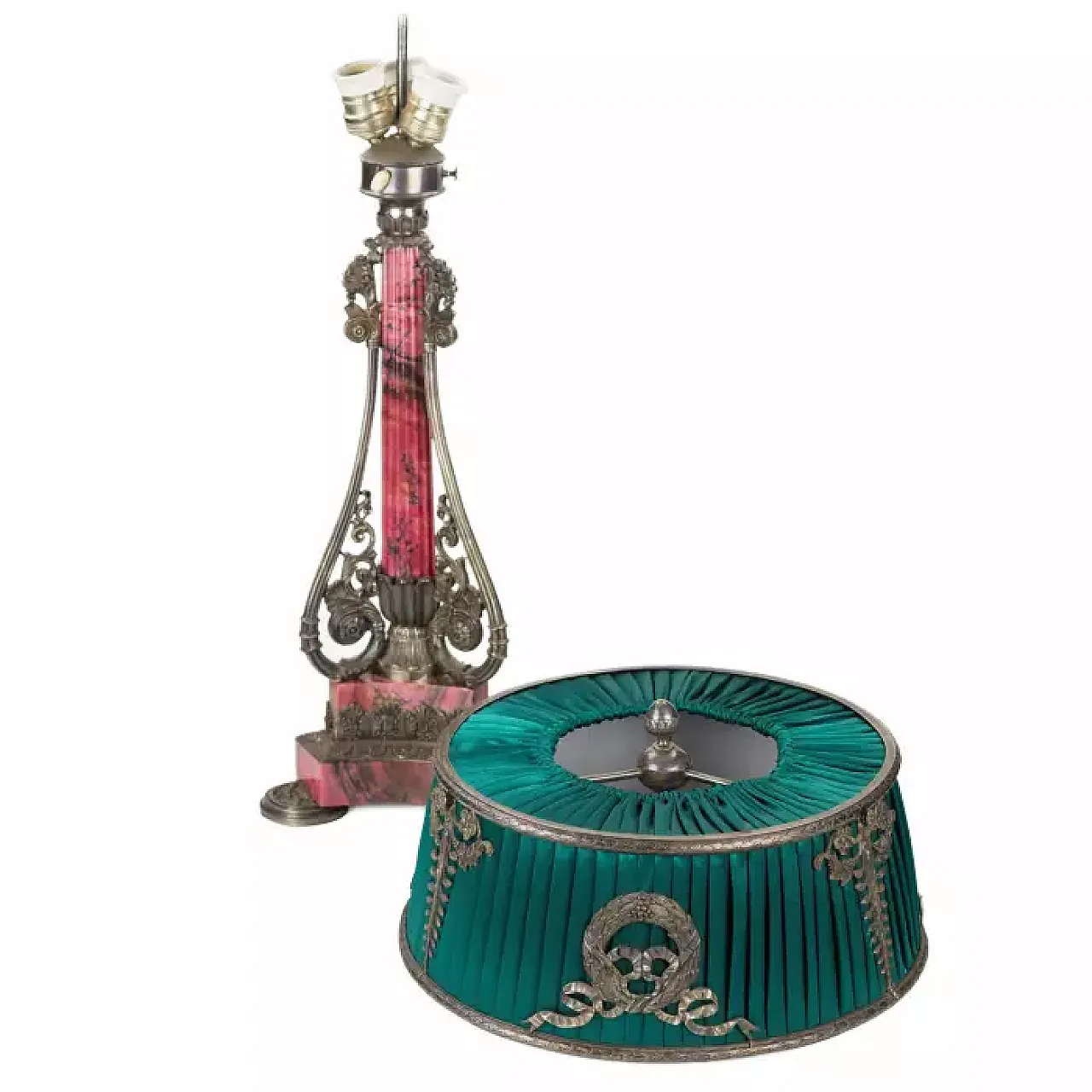 Silver and rhodonite table lamp, 19th century 3