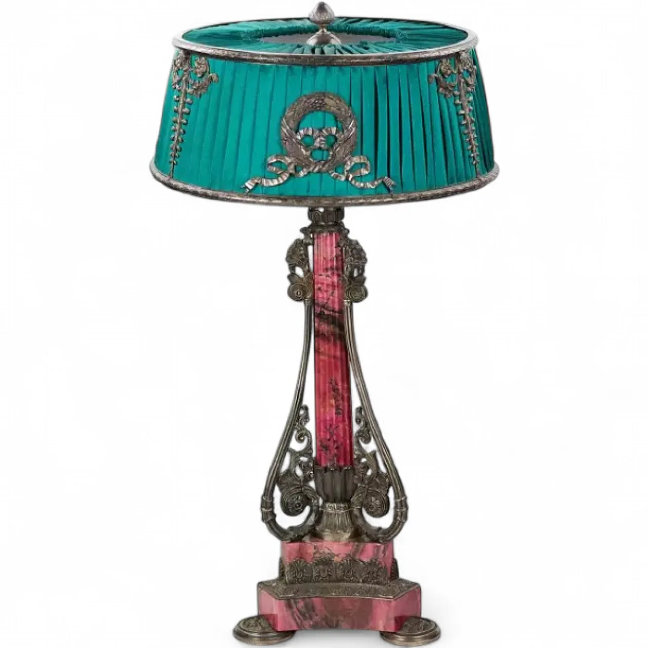 Silver and rhodonite table lamp, 19th century 8