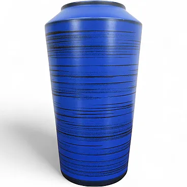 Mid-century blue and black ceramic vase, Denmark, 1960s