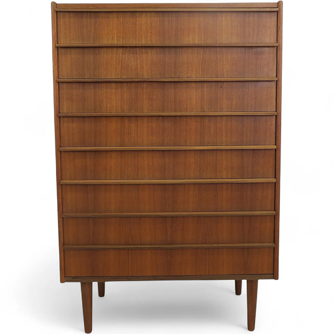 Danish teak chest of drawers with eight large drawers, 1960s 9