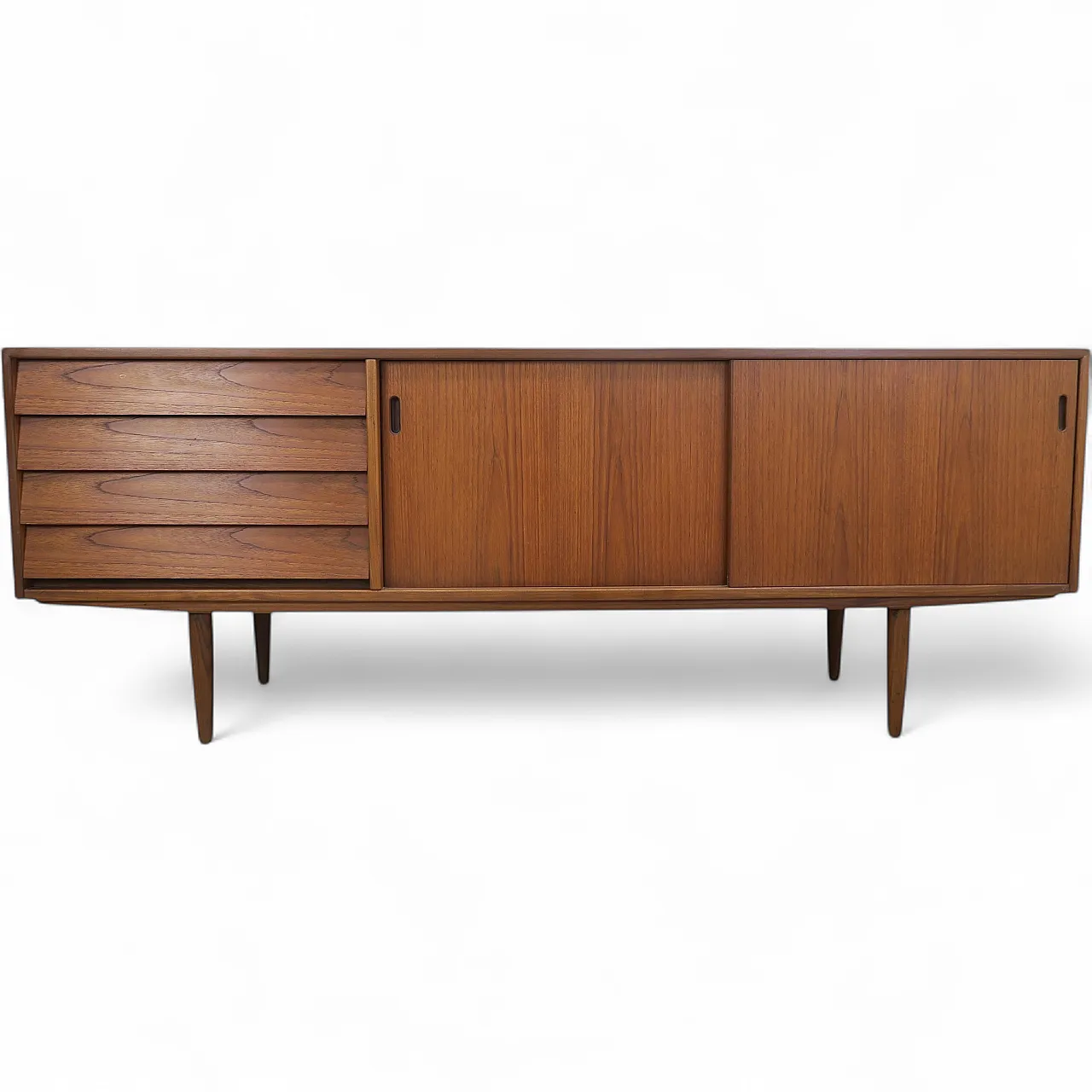 Danish teak sideboard with drawers and sliding doors, 1960s 14