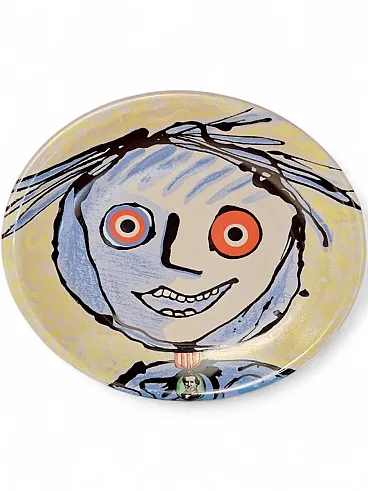 Plate by Enrico Baj Produced by Media Italia for Tognana, 1990s