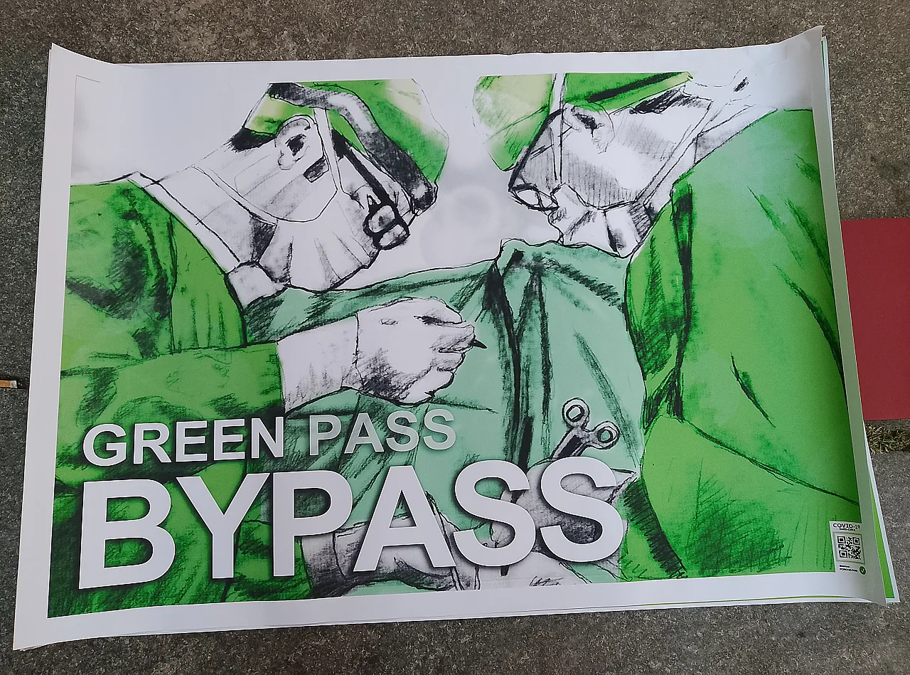 "Green pass Bypass" poster 1
