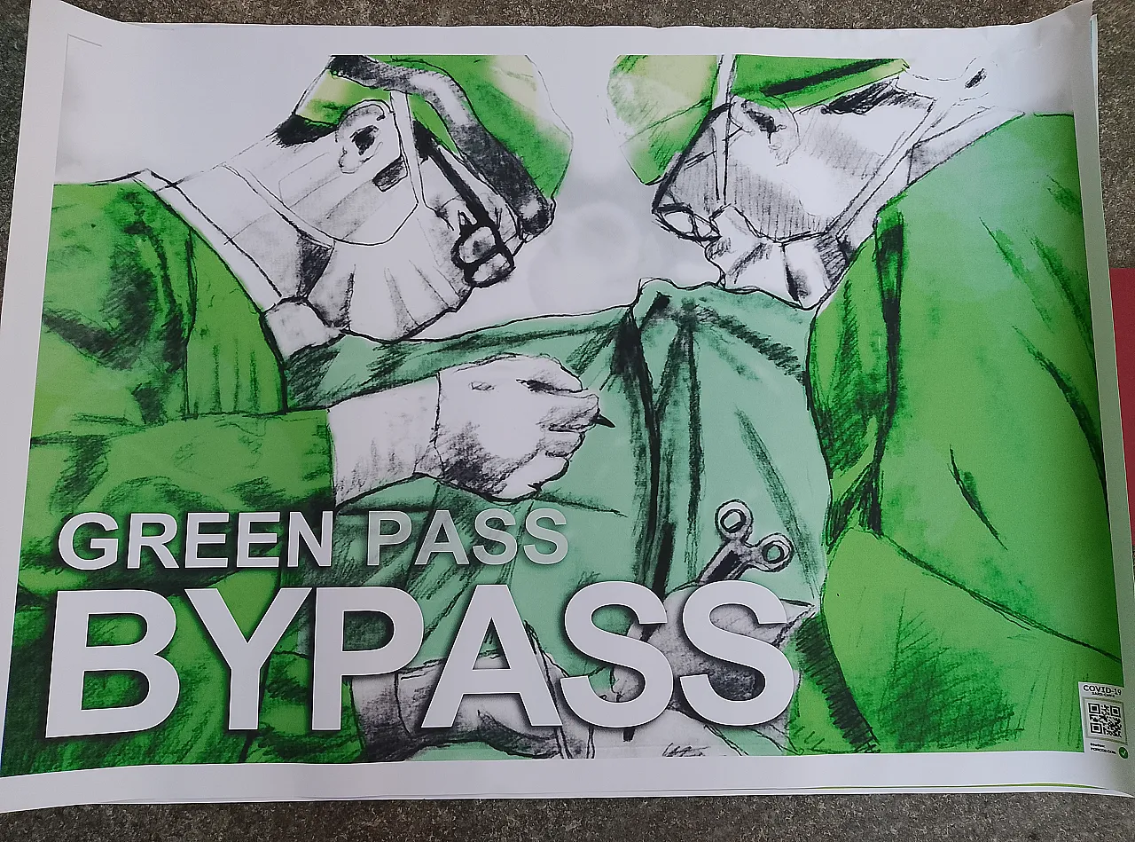 "Green pass Bypass" poster 3