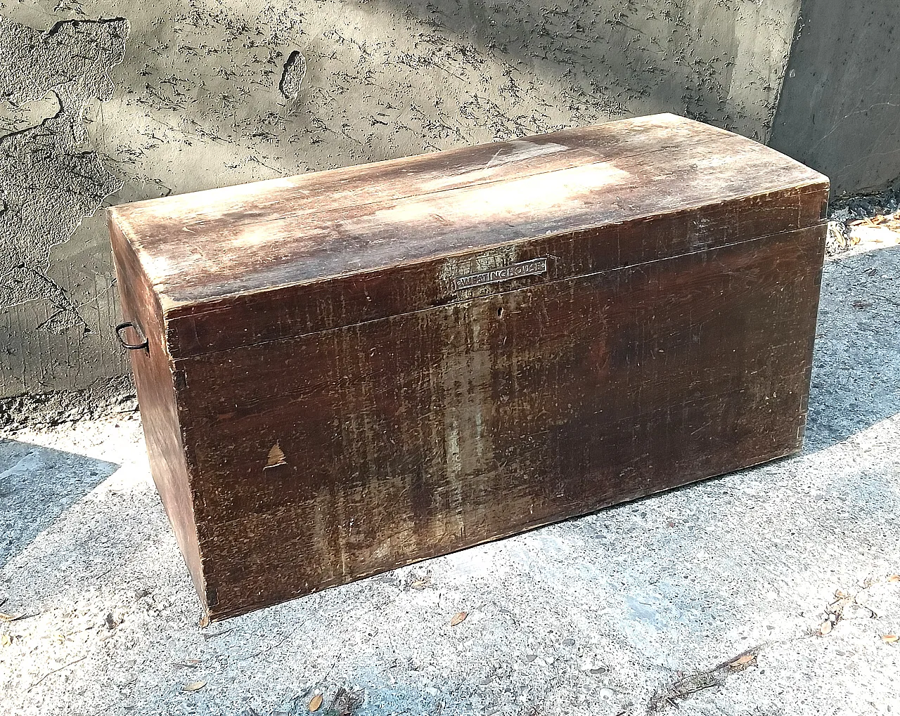 Westinghouse wood trunk with metal details, 1940s 2