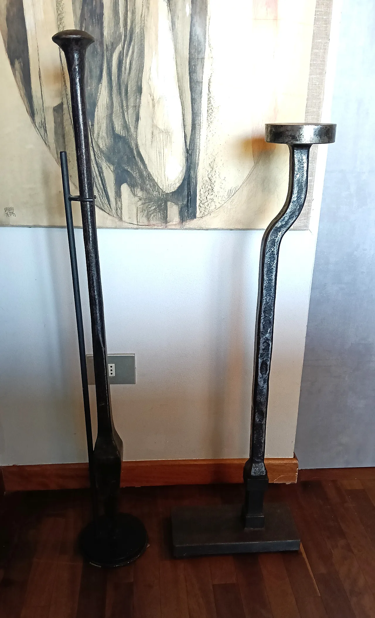 2 metal stem sickle anvils, 1940s 16