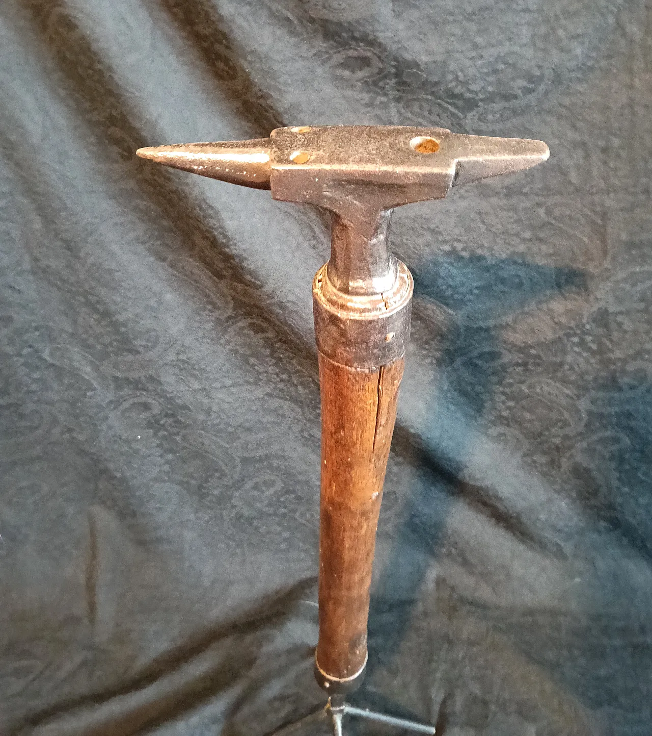 2 metal stem sickle anvils, 1940s 28
