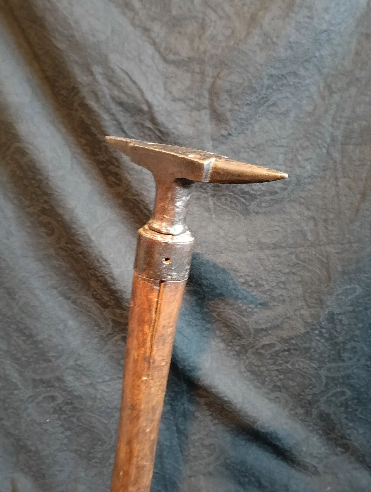 2 metal stem sickle anvils, 1940s 30