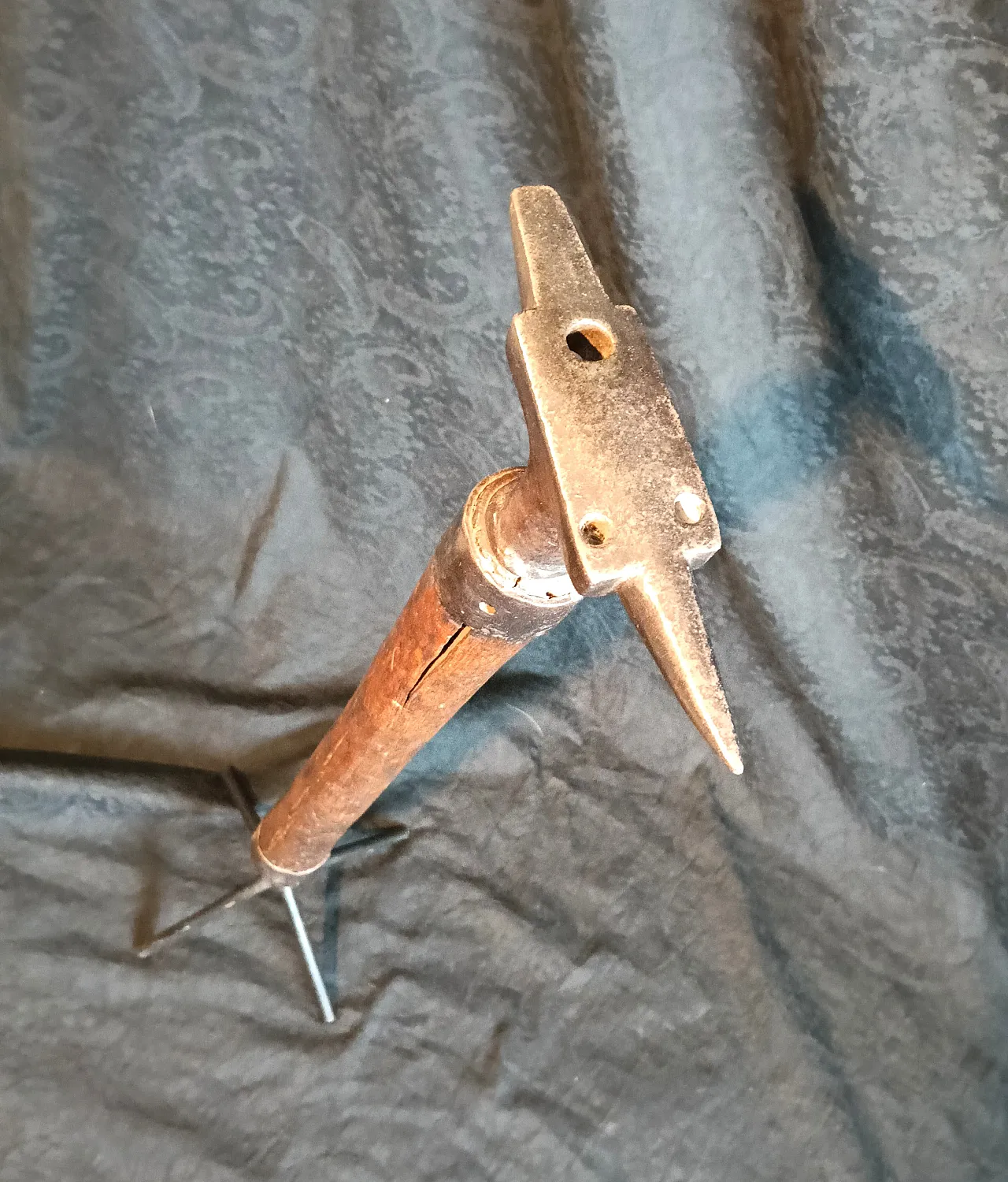 2 metal stem sickle anvils, 1940s 31