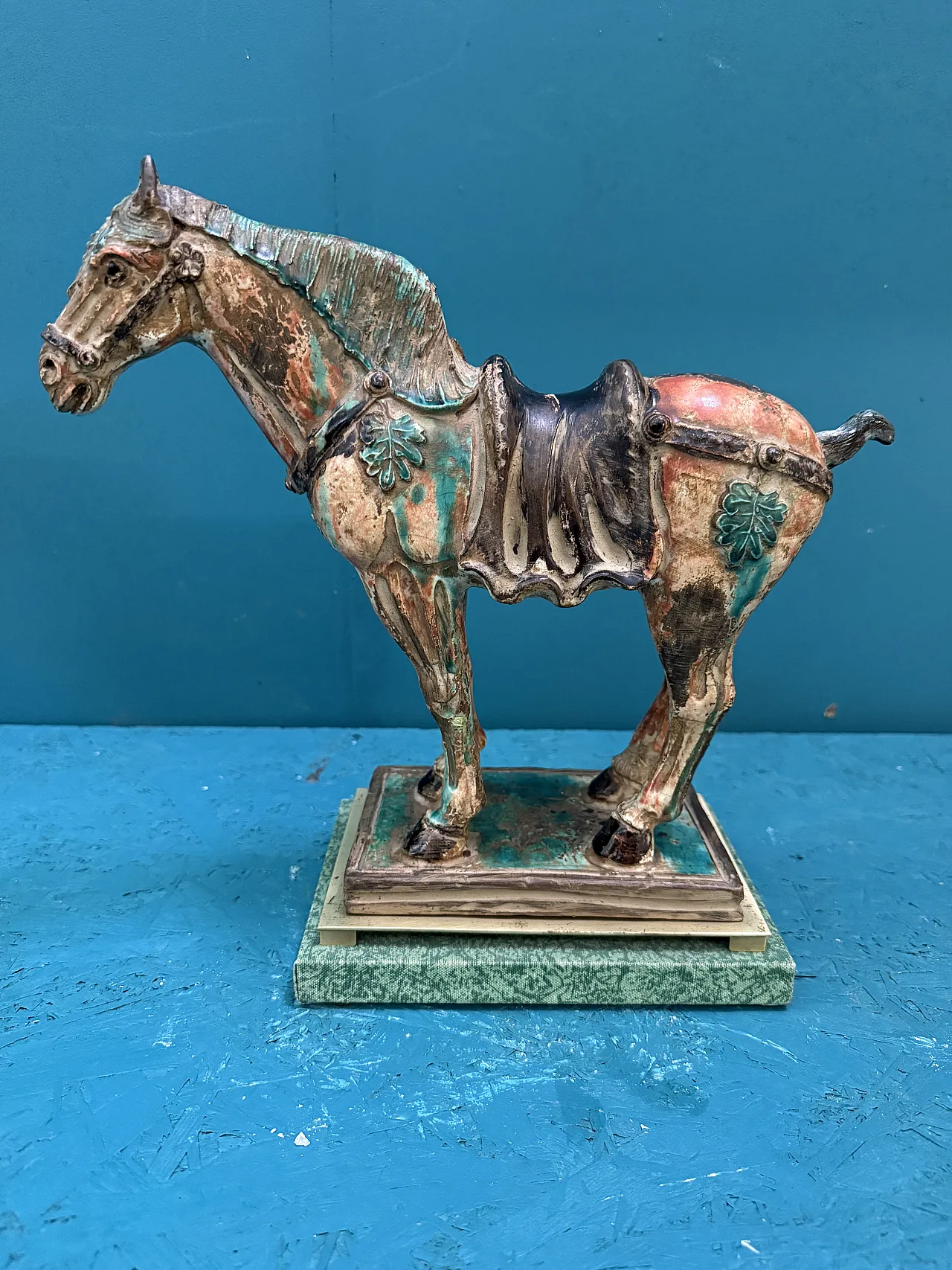 Painted ceramic horse from China, 1950s 1