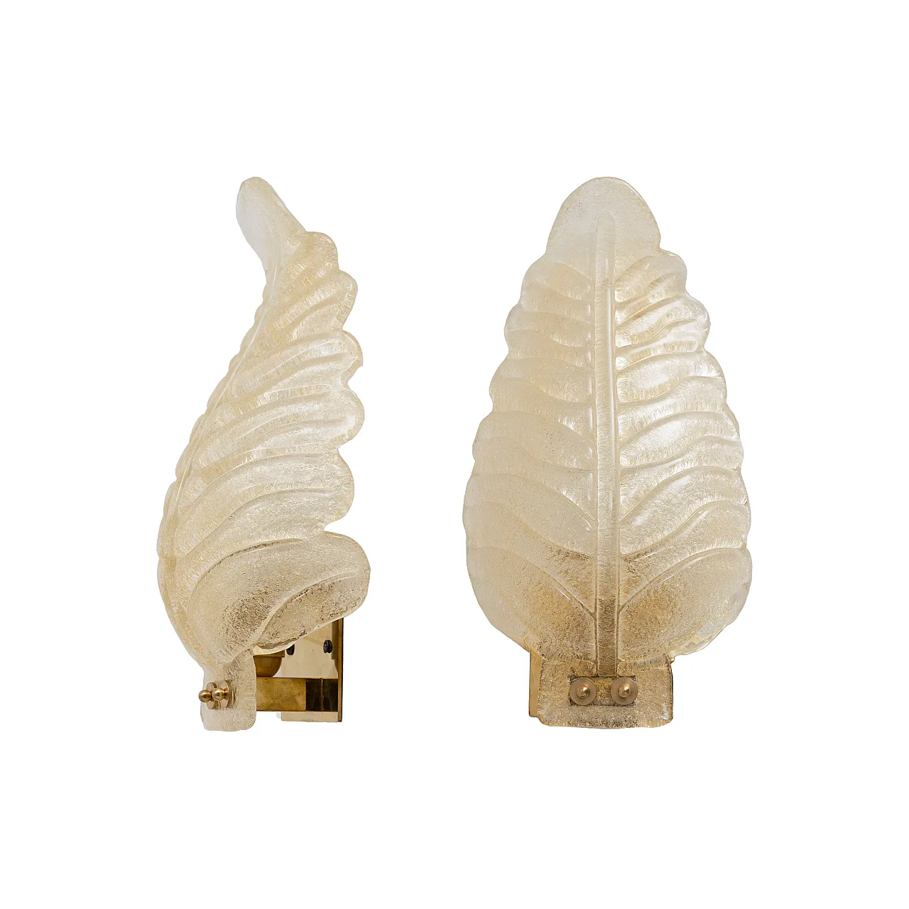 Pair of modern Murano glass wall lamps in Barovier style, 1