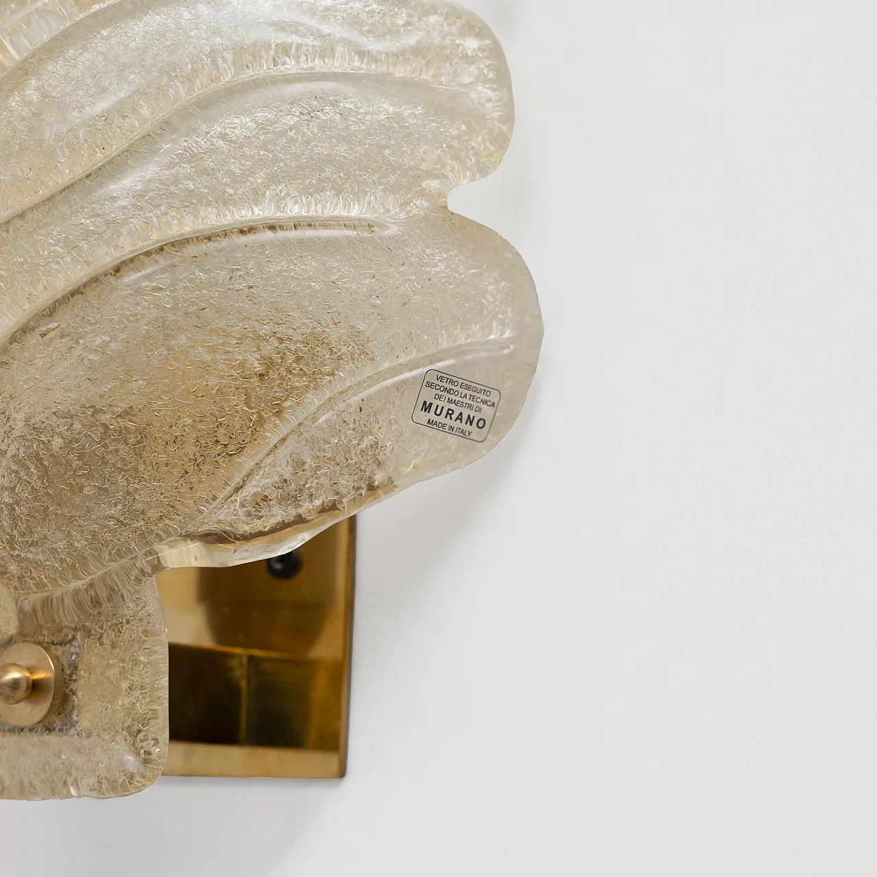 Pair of modern Murano glass wall lamps in Barovier style, 6