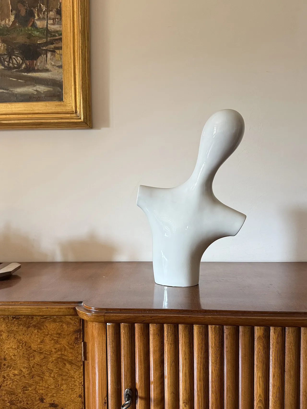 Busto scultoreo postmoderno in ceramica, Italia, anni ’80 3