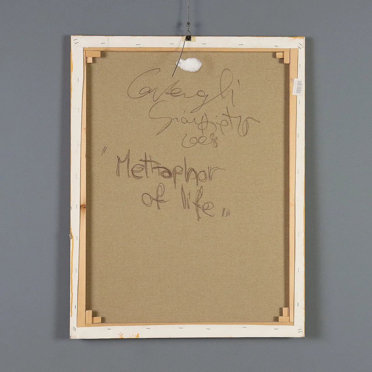 Painting by Gianpietro Cavenaghi, mixed media on canvas, 20th century 9