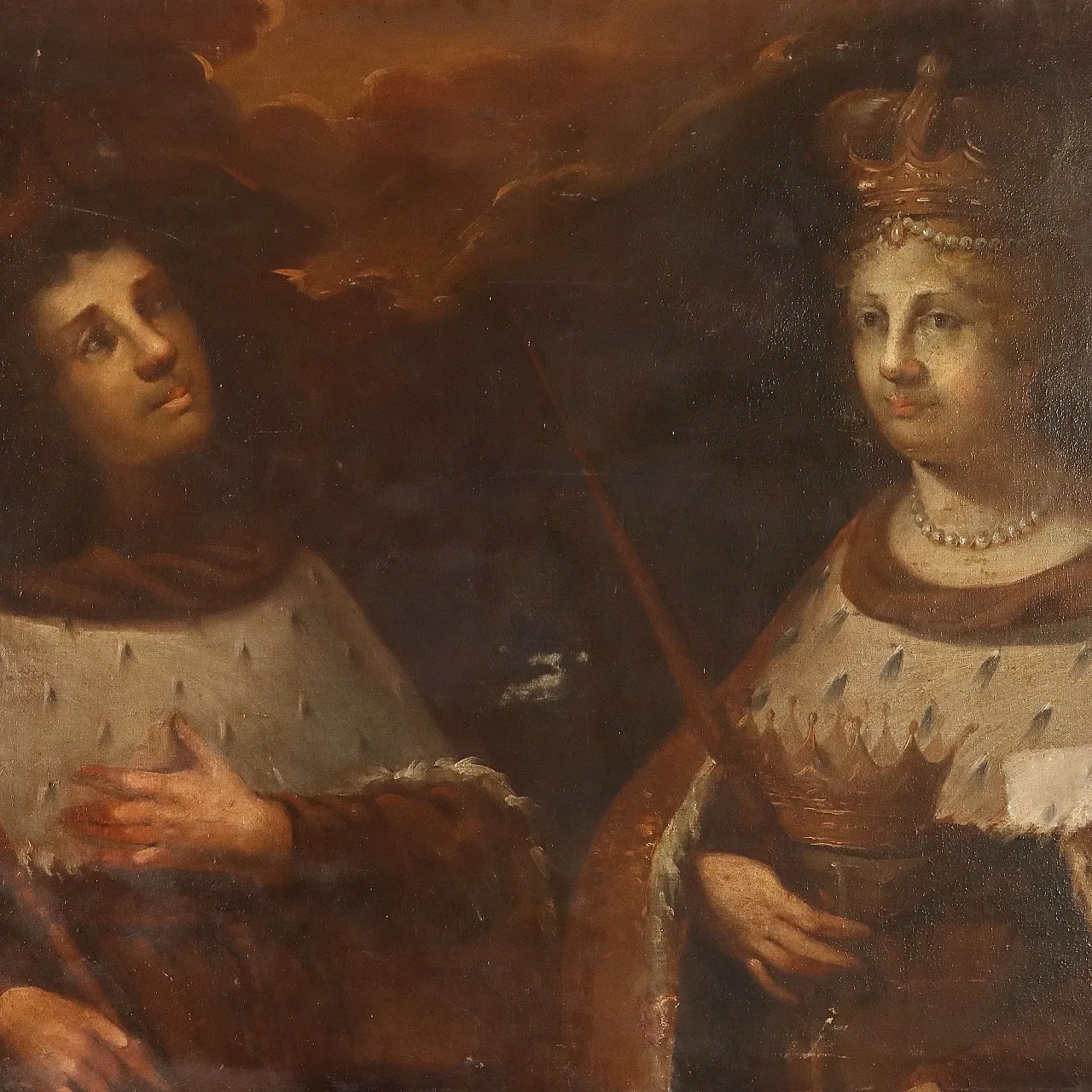 Portraits of Queen and Prince, oil on canvas, 19th century 3