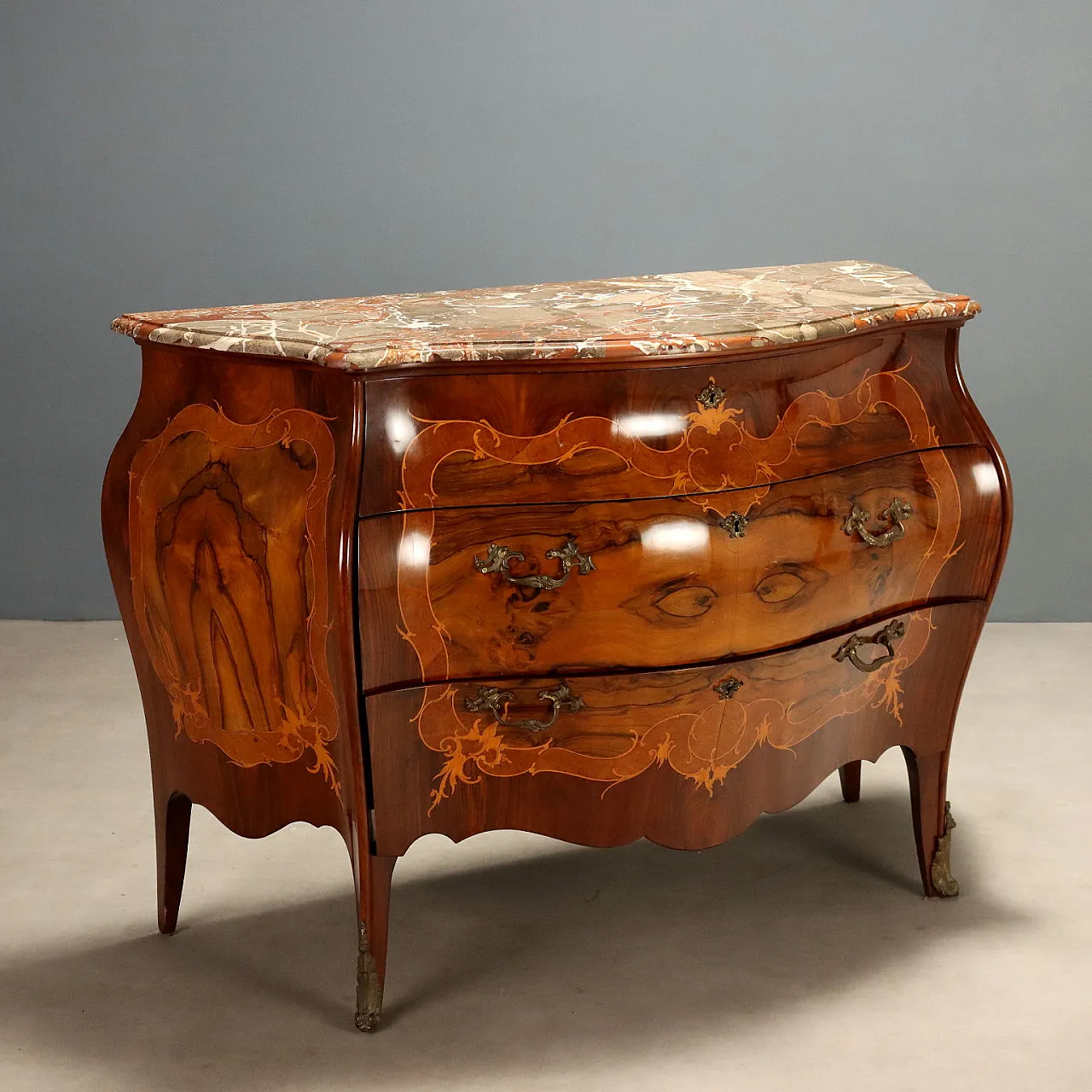 Chest of drawers in Lombard Baroque style, 20th century 1