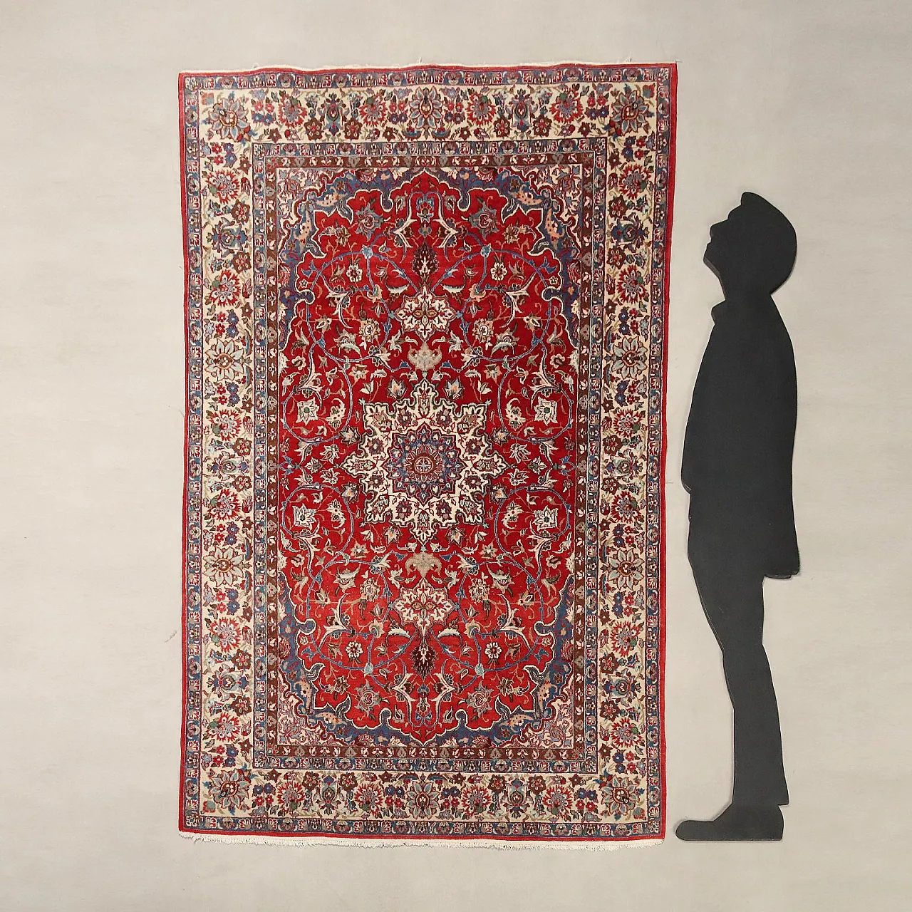 Tappeto Isfahan in cotone e lana, '900 2