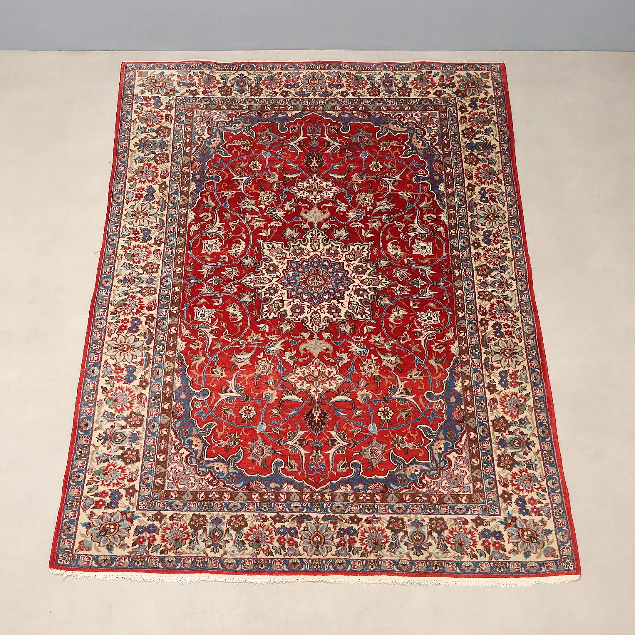 Tappeto Isfahan in cotone e lana, '900 3