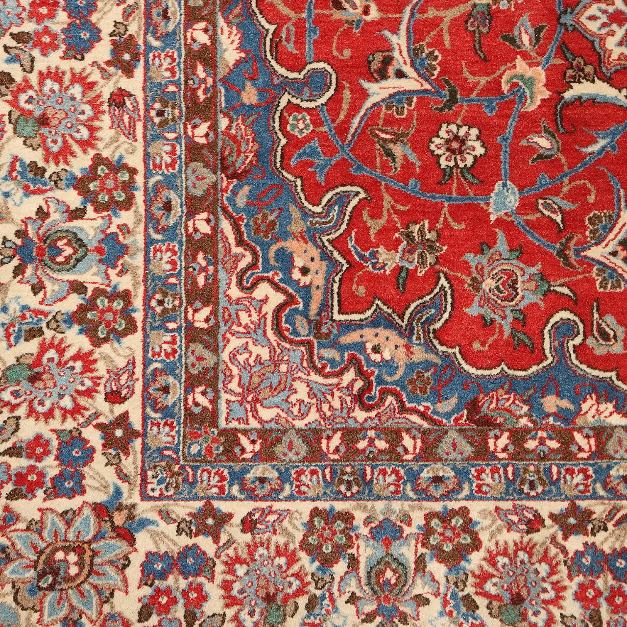 Tappeto Isfahan in cotone e lana, '900 5
