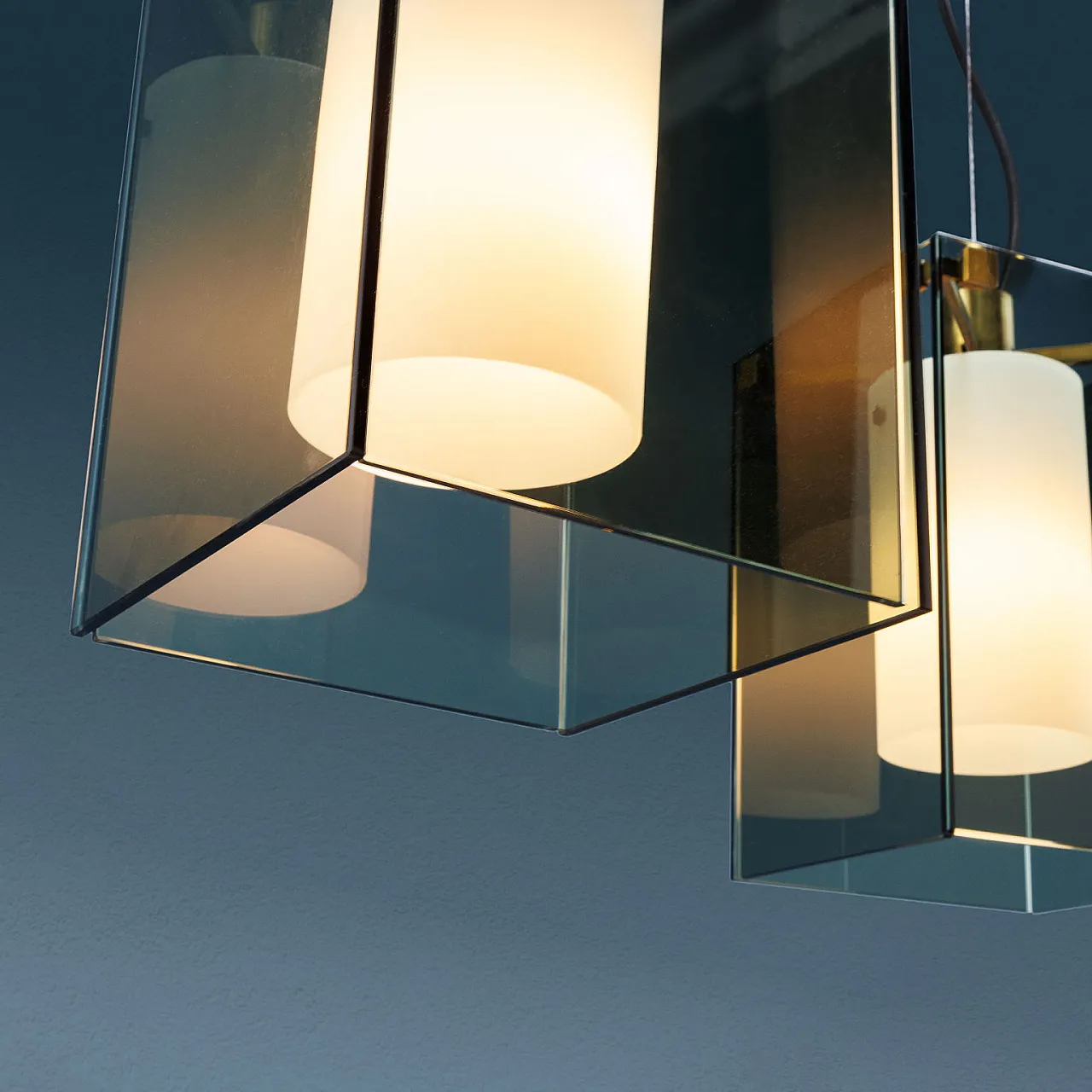 Pair of 2211 ceiling lamps by Max Ingrand for Fontana Arte, 1960s 5