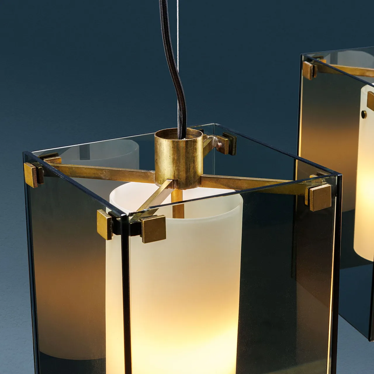 Pair of 2211 ceiling lamps by Max Ingrand for Fontana Arte, 1960s 6