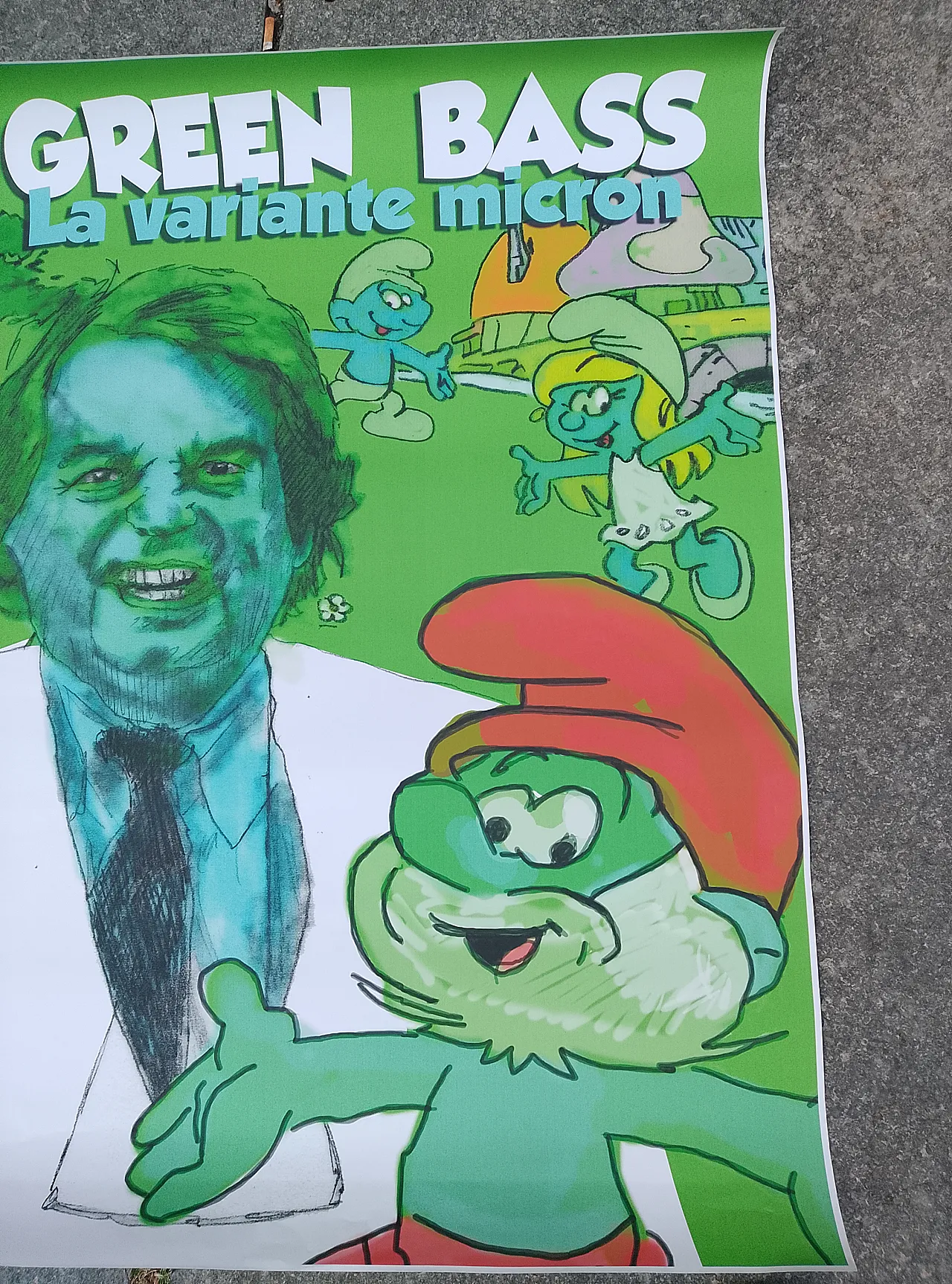 "Green Pass the Micro Variant" poster 2