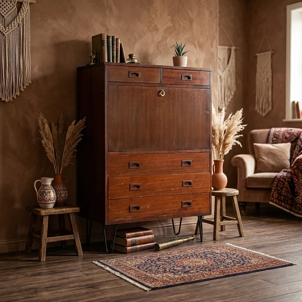 Credenza in mogano, anni '60 2