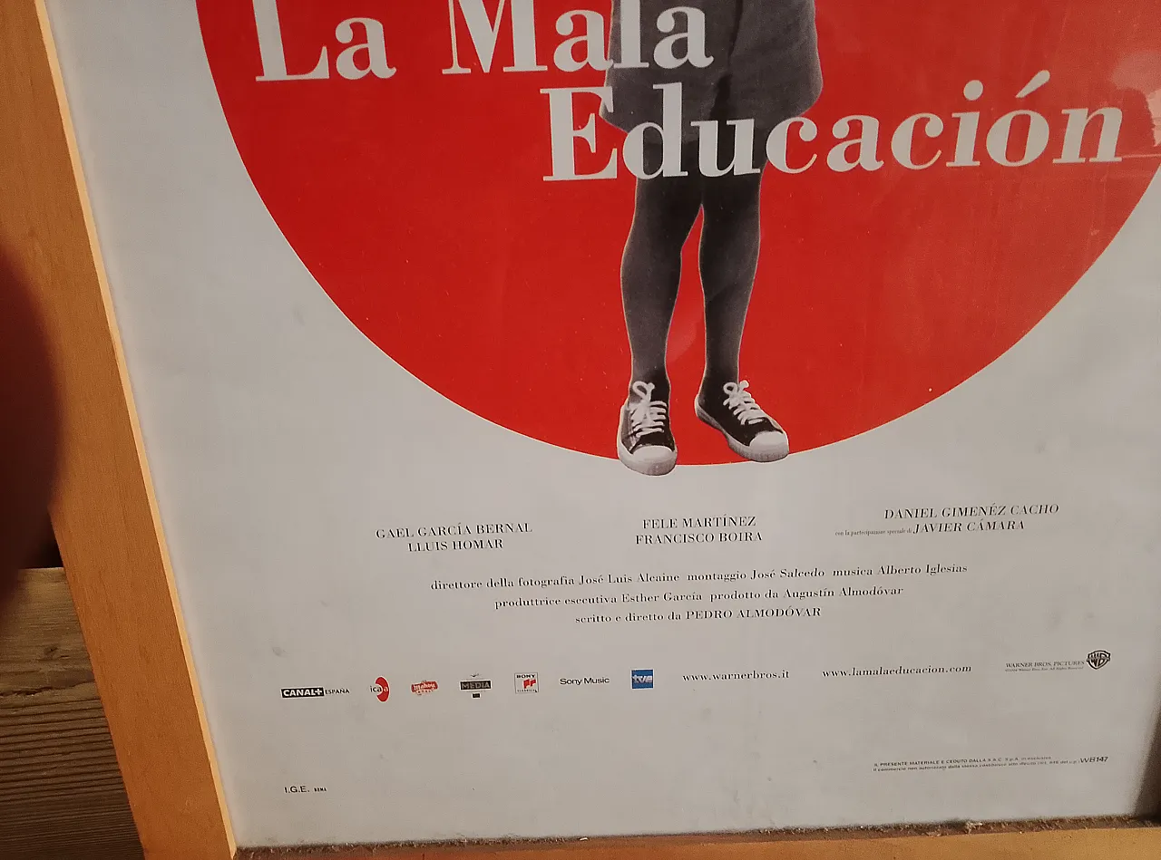 Film poster "La mala education" a film by Almódovar, 2000s 2