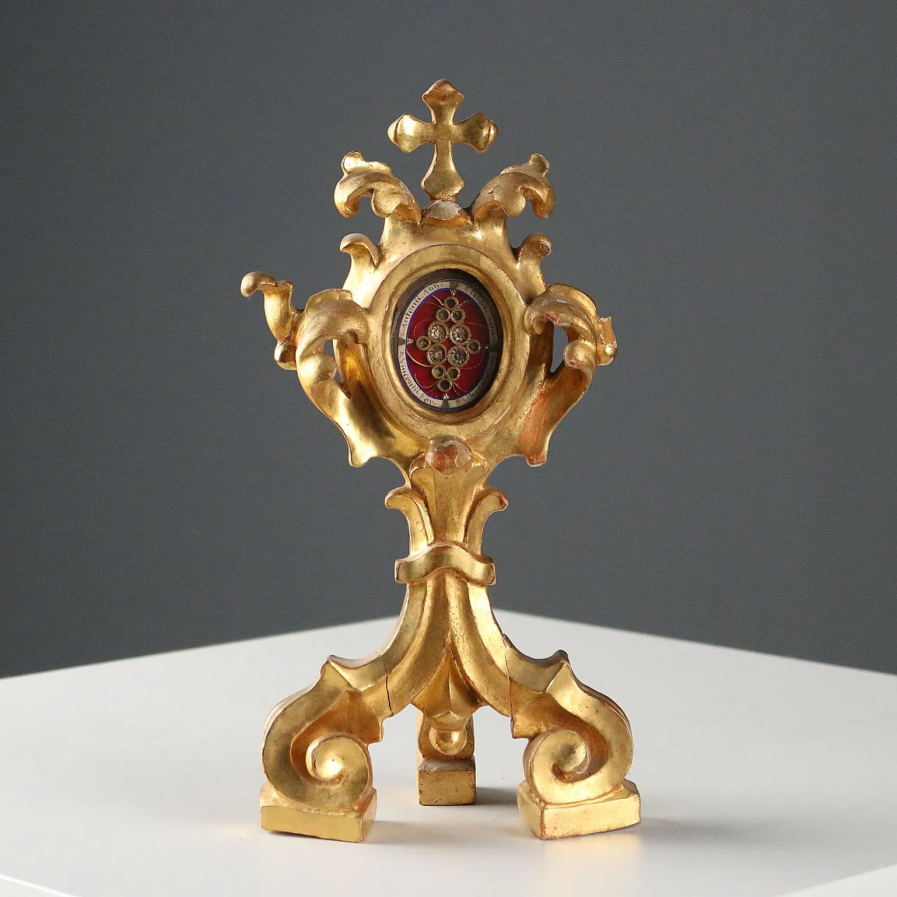 Reliquiario in legno dorato, '700 1
